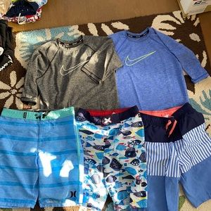 Fun in the sun, rash guard & swim trunk/board short bundle